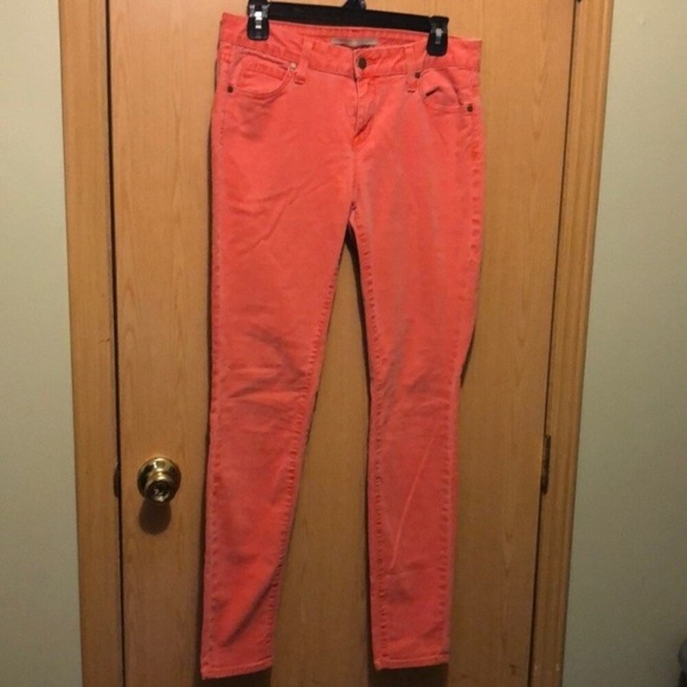 Vince size 29 orange denim skinny jeans